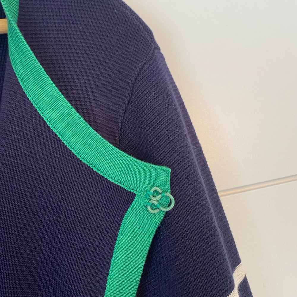 Pendleton Long Navy + While Striped With Green De… - image 5